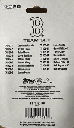 Boston Red Sox 2025 Topps Factory Sealed Team Set Devers Story 2 ROOKIE Cards-2