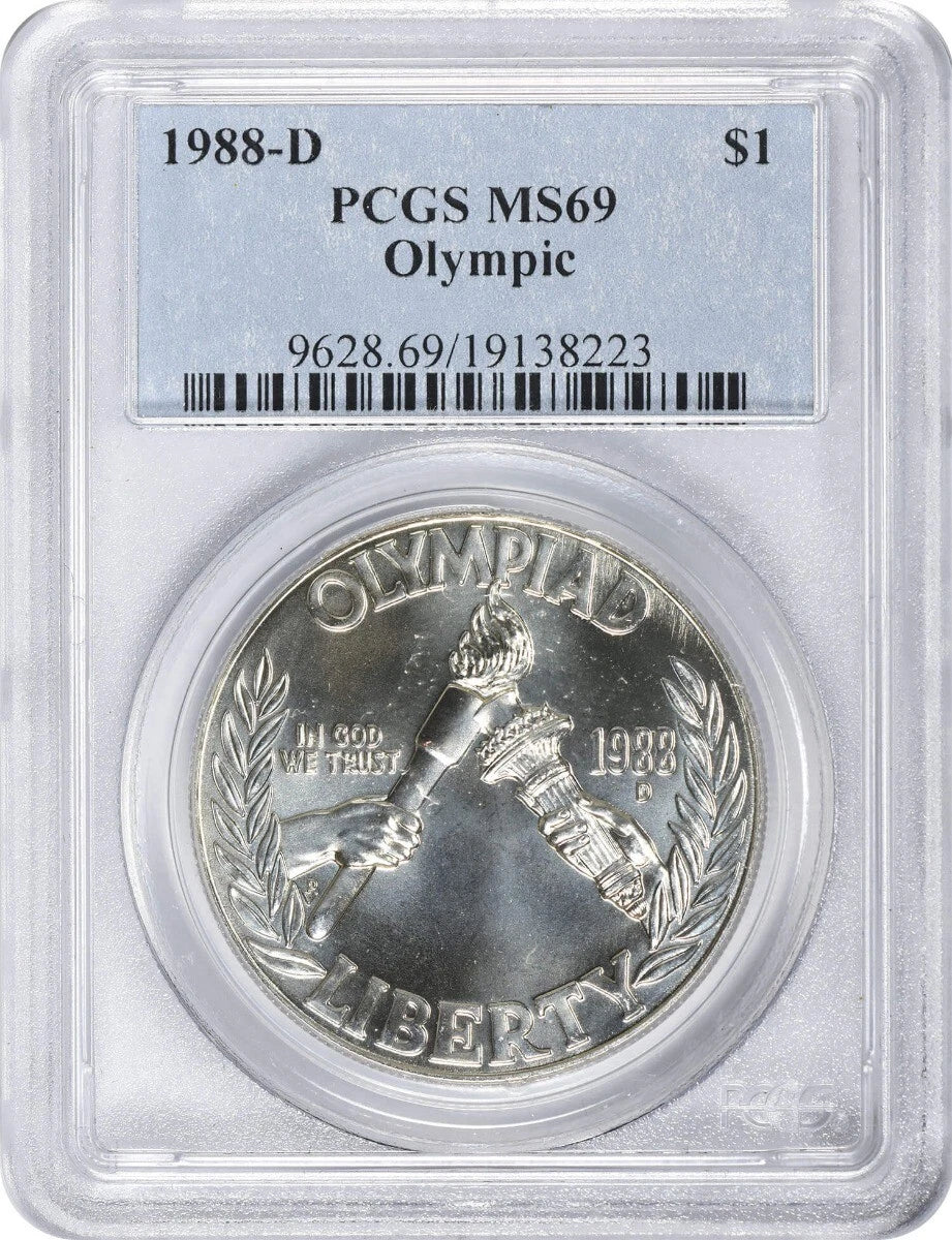 1988-D Olympic Silver Commemorative Dollar MS69 PCGS Mint State 69-1