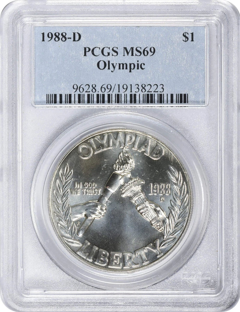 1988-D Olympic Silver Commemorative Dollar MS69 PCGS Mint State 69-1