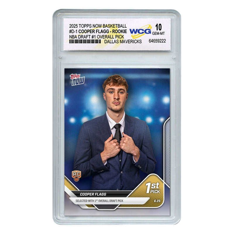 2025 Official Topps Now COOPER FLAGG #1 Draft Pick NBA Rookie Card - GEM MINT 10-3