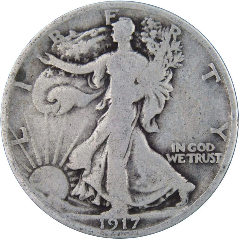 1917 Liberty Walking Half Dollar Circulated Silver 50c Coin-1