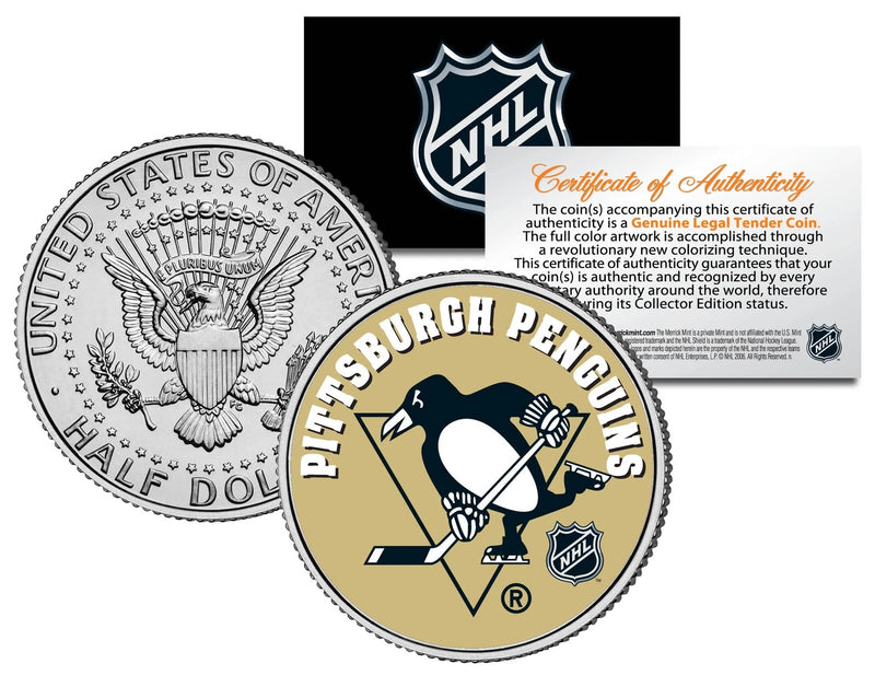PITTSBURGH PENGUINS NHL Hockey JFK Kennedy Half Dollar U.S. Coin * LICENSED *-1