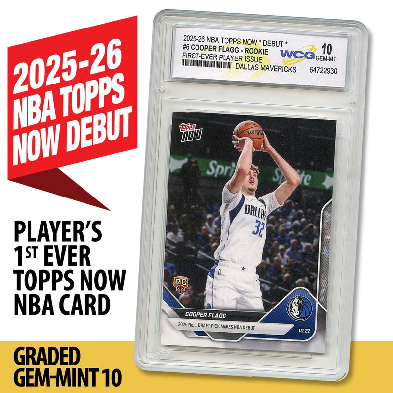 2025-26 NBA Topps Now Debut COOPER FLAGG 1st Issue ROOKIE Card #6 - GEM-MINT 10-1