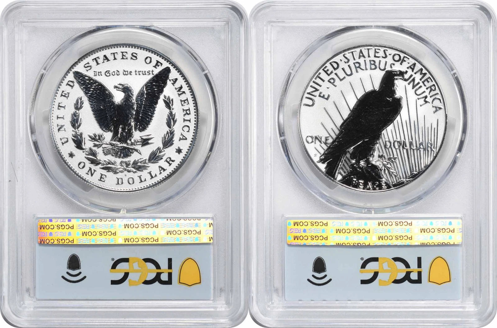 2025-S Morgan and Peace Silver Dollar 2-Coin Reverse Proof Set PR69 FDOI PCGS