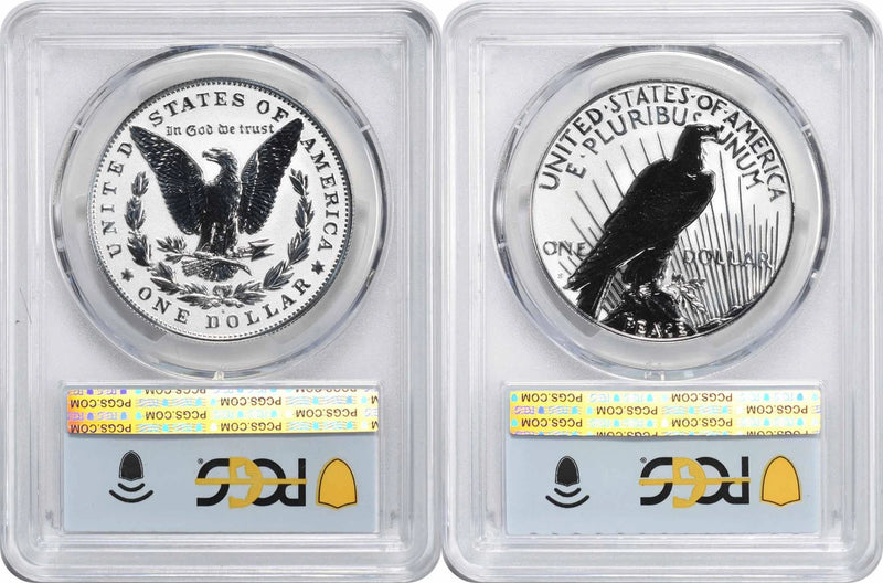 2025-S Morgan and Peace Silver Dollar 2-Coin Reverse Proof Set PR69 FDOI PCGS-2