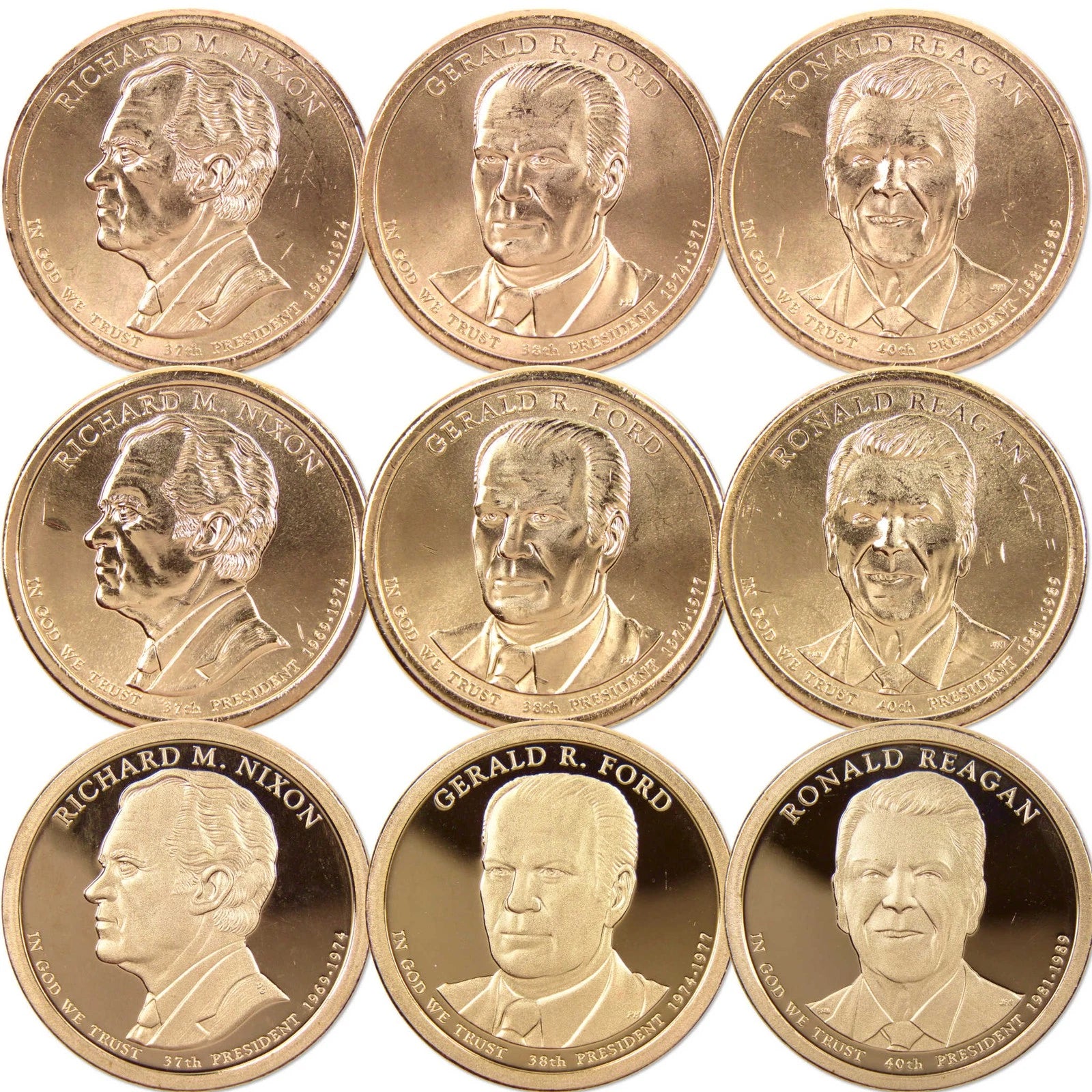 2016 PDS Presidential Dollar 9 Coin Set BU Uncirculated & Choice Proof $1-10