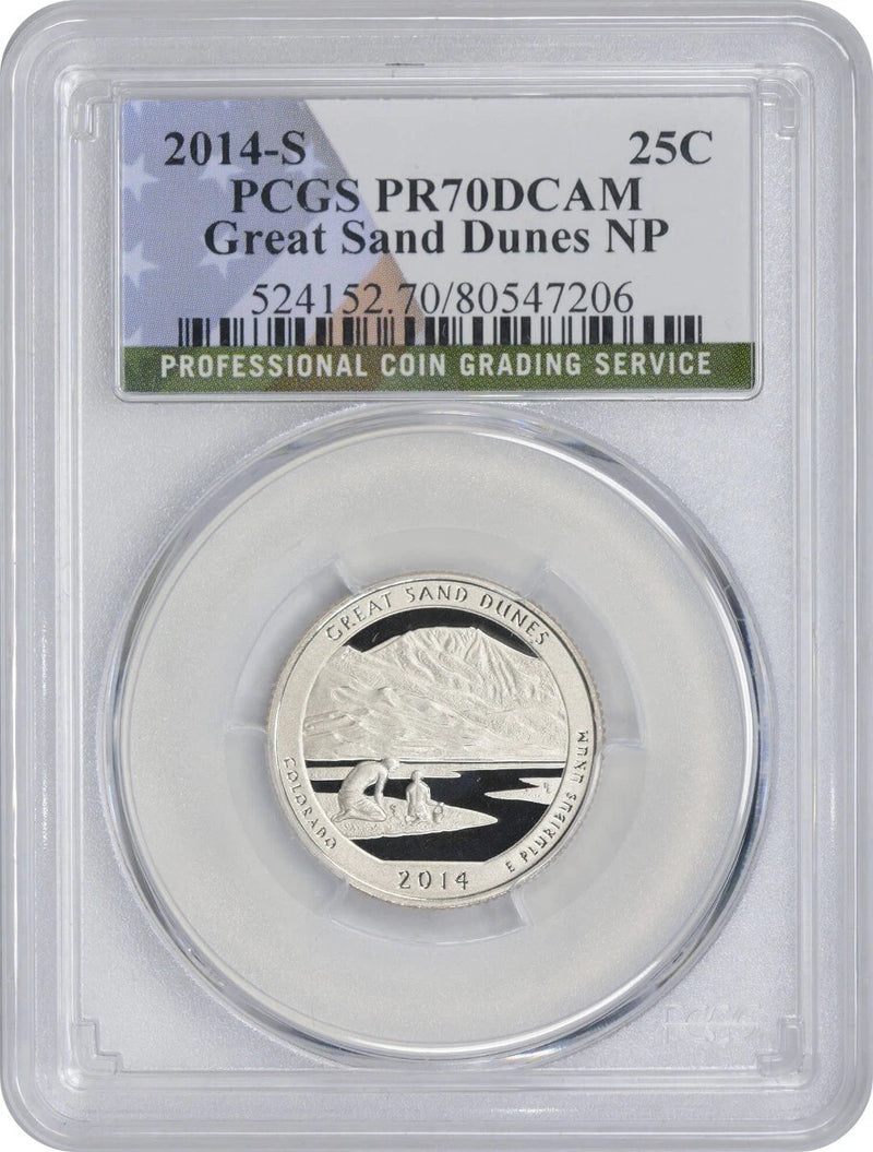 2014-S Flag Clad Great Sand Dunes Park Quarter PR70DCAM PCGS Proof 70 Deep Cameo-1