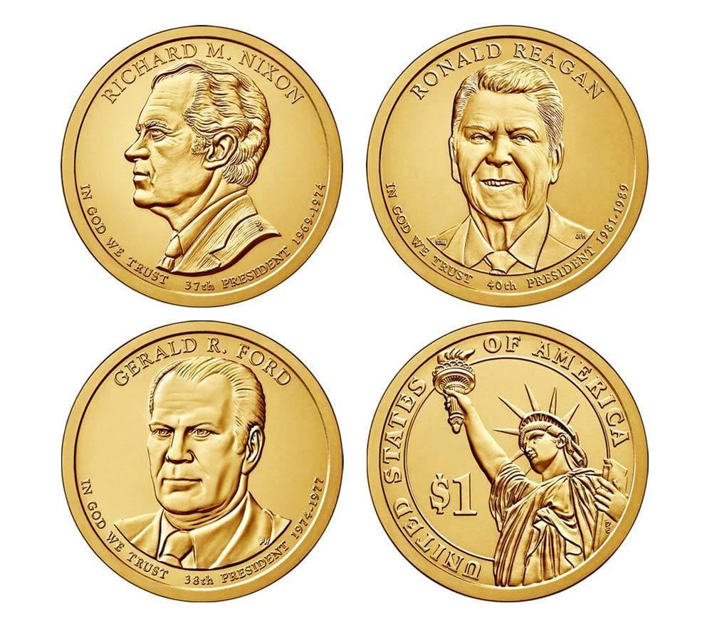 2016 D Presidential One Dollar Coin Reagan Gerald Ford Nixon Coins U.S. Mint-3