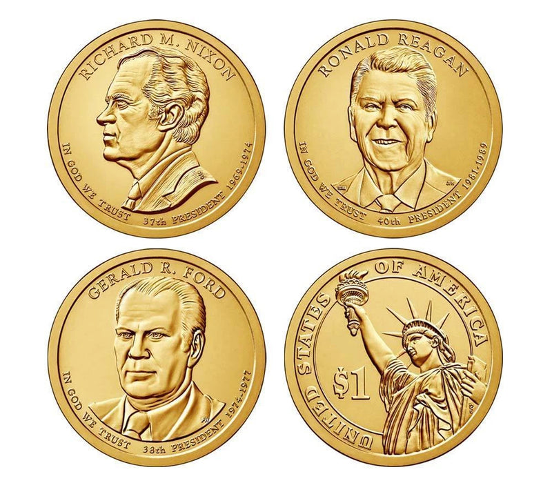 2016 D Presidential One Dollar Coin Reagan Gerald Ford Nixon Coins U.S. Mint-3