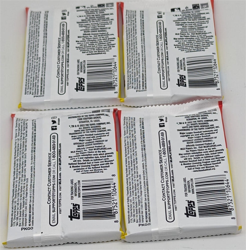 Art Set Lot of 4 Unopened Blaster Packs 2022 Topps Heritage MLB Baseball Cards-2