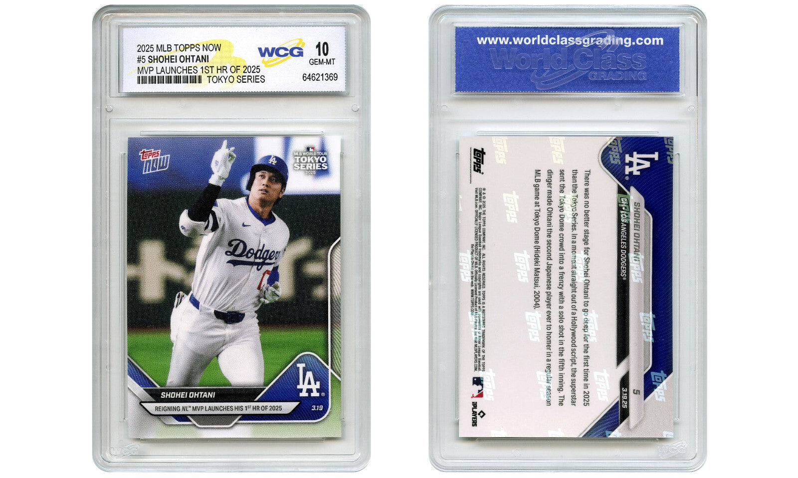 2025 MLB Topps Now SHOHEI OHTANI Card #5 MVP 1st HR of 2025 in Tokyo GEM MINT 10-2
