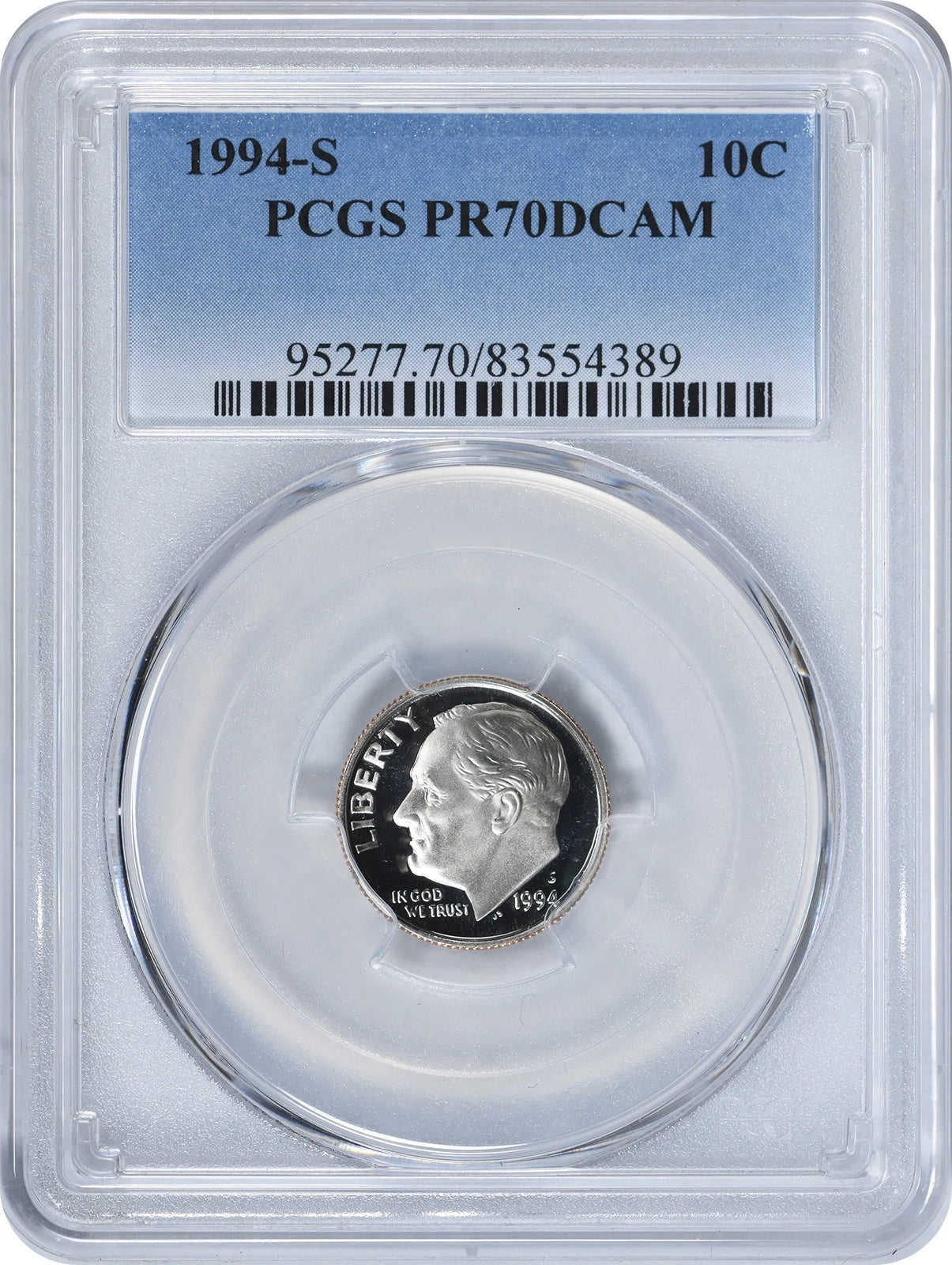 1994-S Roosevelt Dime PR70DCAM Clad PCGS