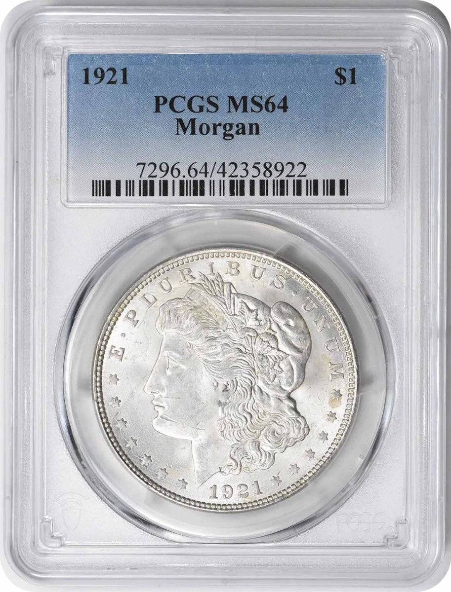 1921 Morgan Silver Dollar MS64 PCGS-1