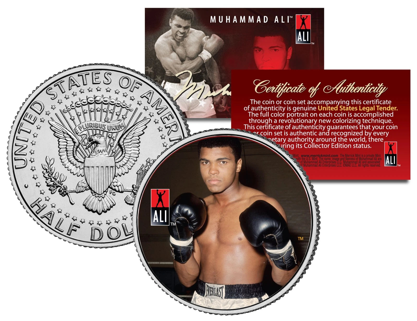 Muhammad Ali "Gloves" JFK Kennedy Half Dollar US Coin *Officially Licensed*-1