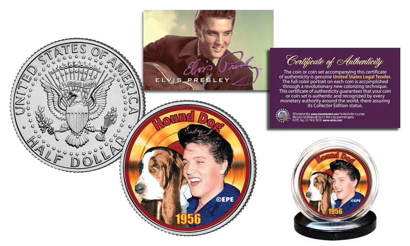 Elvis Presley 1956 HOUND DOG Officially Licensed JFK Kennedy Half Dollar US Coin-1