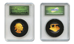 BLACK RUTHENIUM Indian Head Buffalo Nickel 2-Sided w/24KT Gold in Slabbed Holder-1