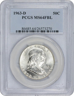 1963-D Franklin Silver Half Dollar MS64FBL PCGS-1