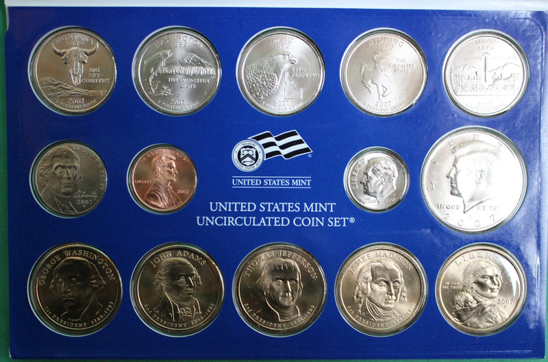 2007 P and D US Mint ANNUAL Uncirculated Coin Set 28 Coins Made in the USA-5