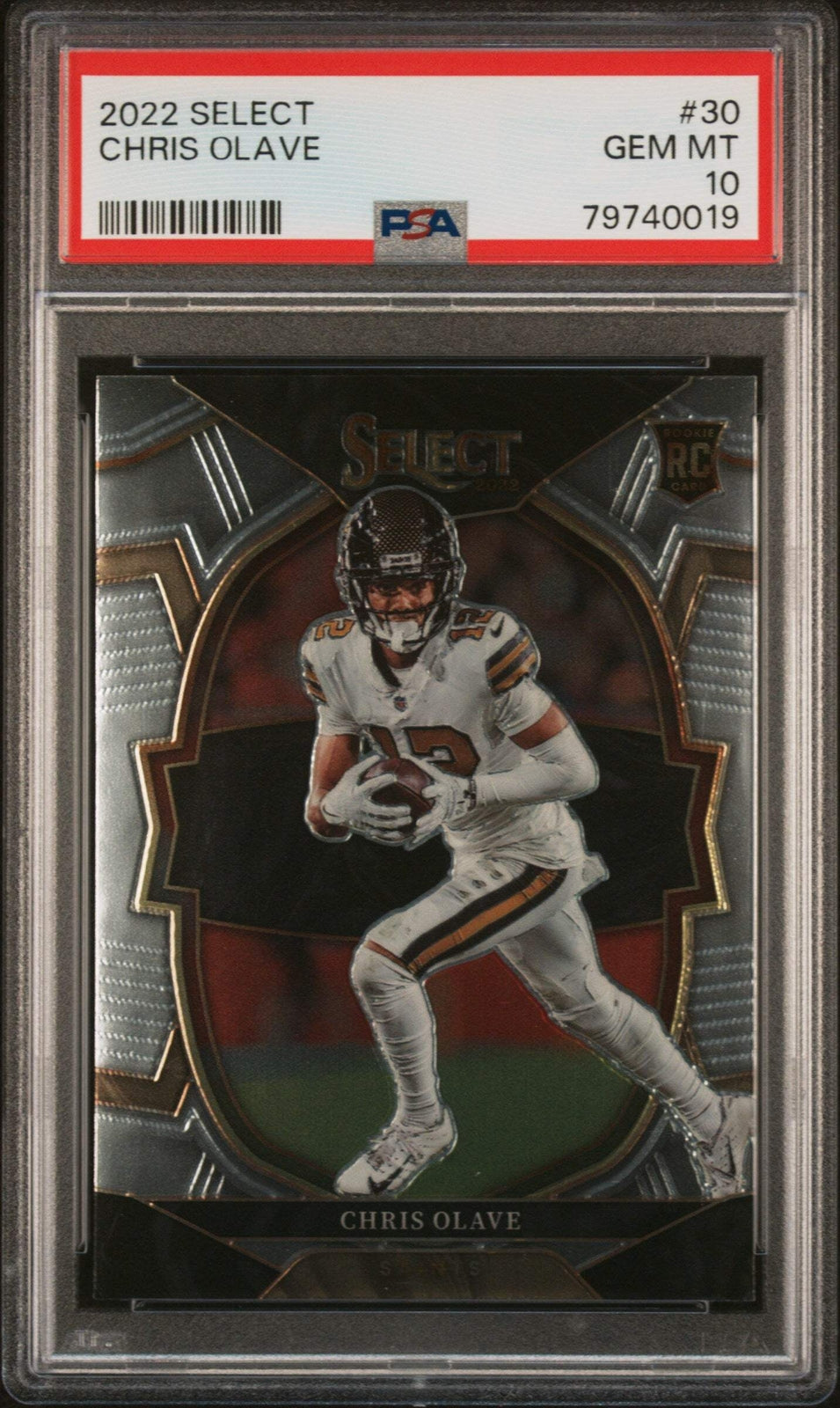 Graded 2022 Panini Select Chris Olave #30 Rookie RC Football Card PSA 10 Gem-1