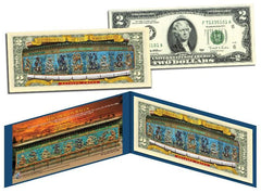 NINE DRAGON WALL at the FORBIDDEN CITY Colorized US $2 Bill Beijing China Lucky-1