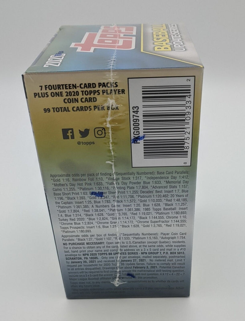 2020 Topps Update Baseball Cards Factory Sealed Blaster Box with Exclusive Coin-3