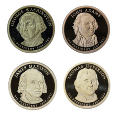 2007 -S Proof Presidential dollars - $1 Coin complete set of 4, Coins Only-2