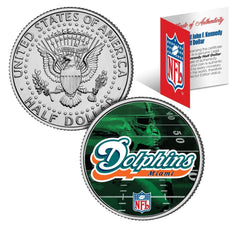 MIAMI DOLPHINS Field JFK Kennedy Half Dollar US Colorized Coin * NFL Licensed *-1