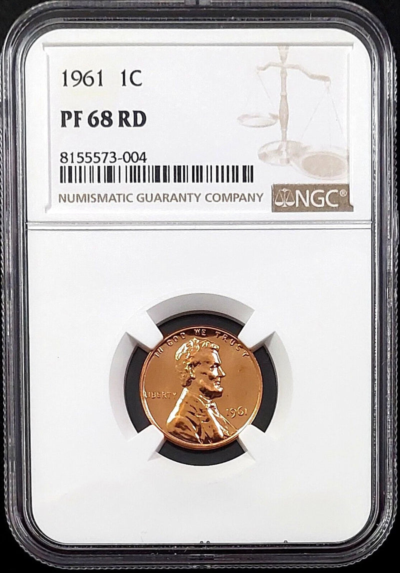 1961 Proof Lincoln Cent certified PF 68 RD by NGC! sku 73004-4