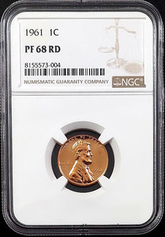 1961 Proof Lincoln Cent certified PF 68 RD by NGC! sku 73004-4