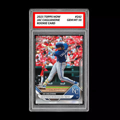 Graded 10 Jac Caglianone 2025 Topps Now #262 GEM Mint Rookie Card RC-1