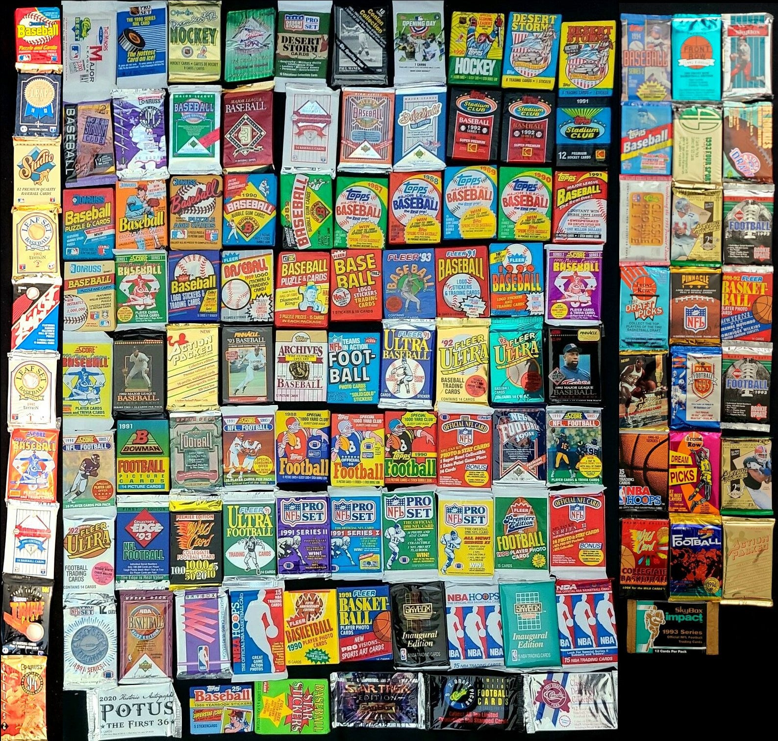 70+ Vintage Sports Cards Lot – Unopened Sealed Packs Bundle, Mixed Basketball Baseball Football Card Collection-1