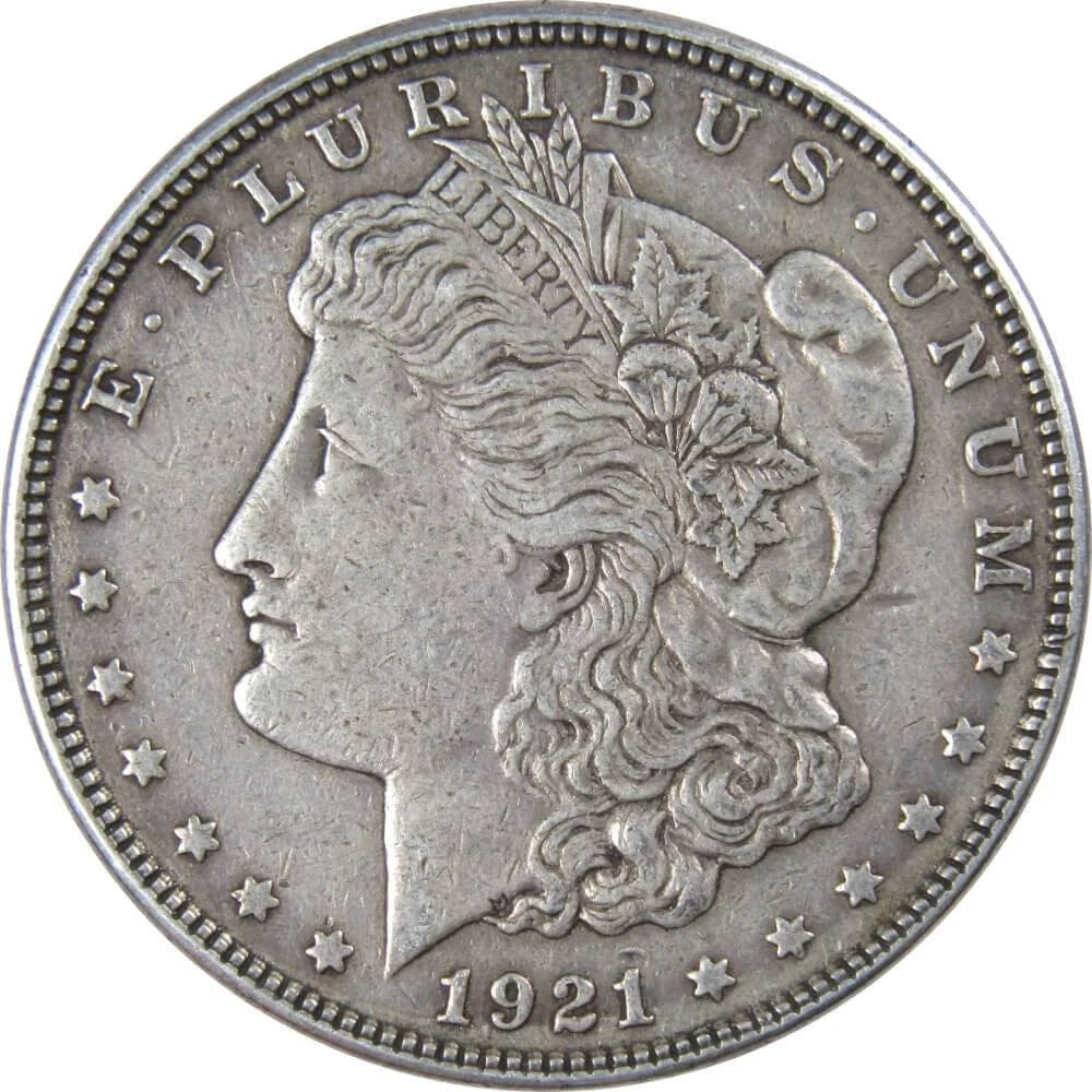 1921 Morgan Dollar VF Very Fine 90% Silver $1 US Coin Collectible-1