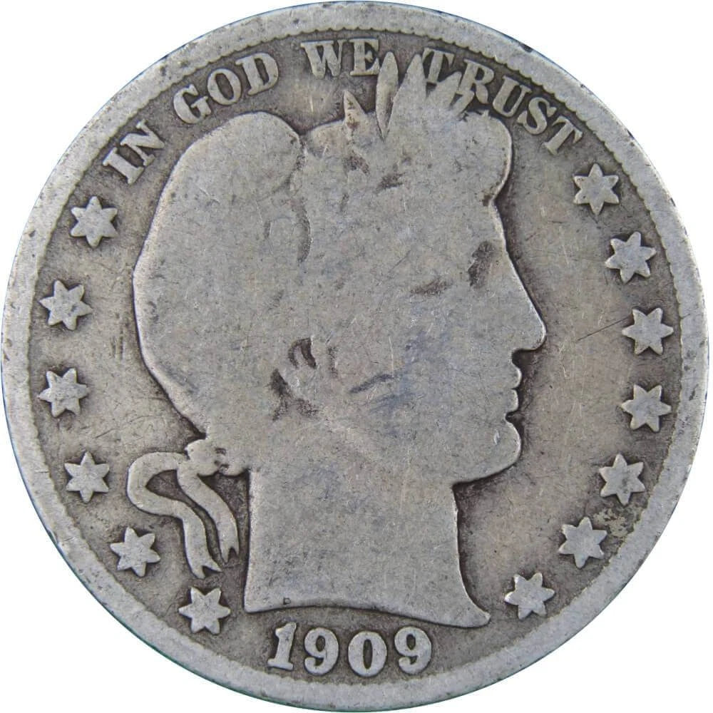 1909 S Barber Half Dollar Circulated Silver 50c Coin Collectible