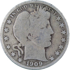 1909 S Barber Half Dollar Circulated Silver 50c Coin Collectible-1