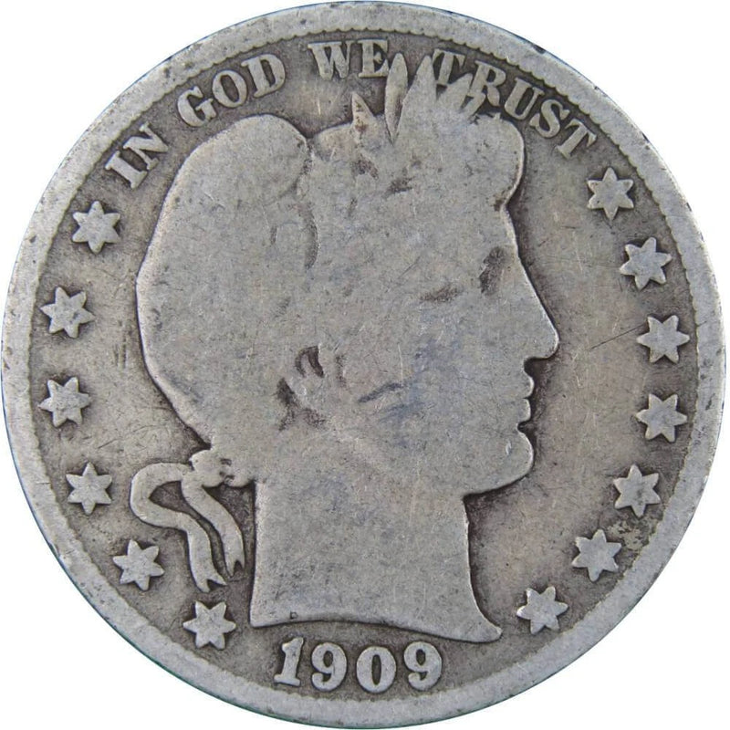 1909 S Barber Half Dollar Circulated Silver 50c Coin Collectible-1