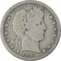 1907 O Barber Quarter Circulated Silver 25c Coin Collectible-1