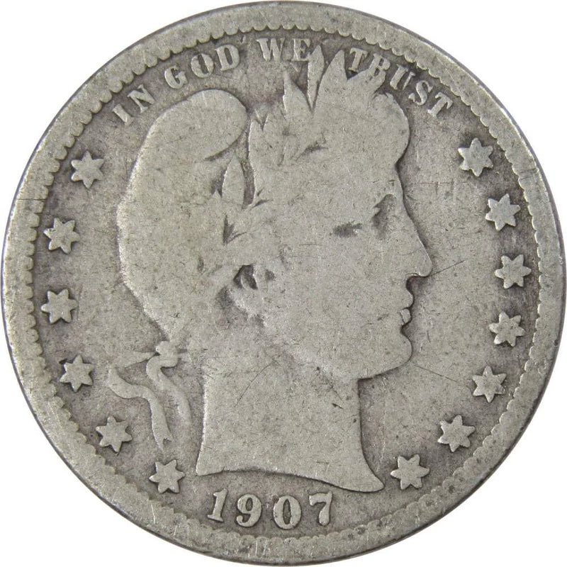 1907 O Barber Quarter Circulated Silver 25c Coin Collectible-1