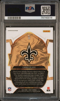 Graded 2022 Panini Select Chris Olave #30 Rookie RC Football Card PSA 10 Gem-2