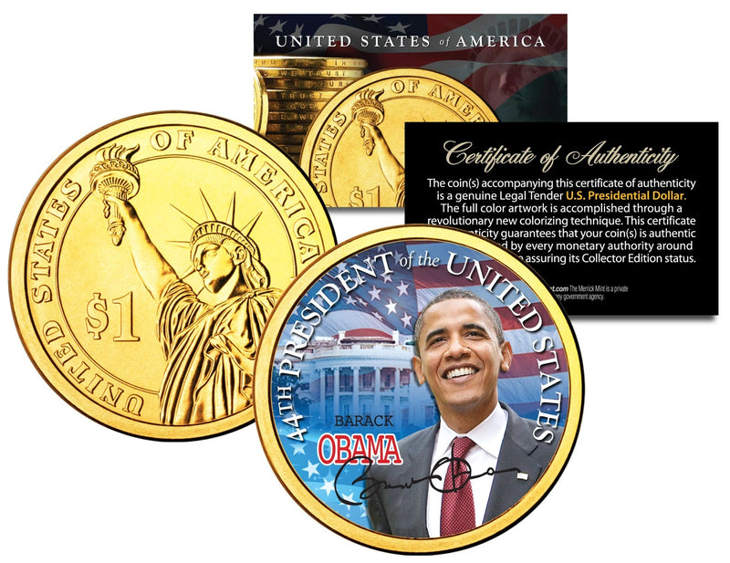 BARACK OBAMA * 44th President * Presidential $1 Dollar U.S. Coin 24K Gold Plated-1