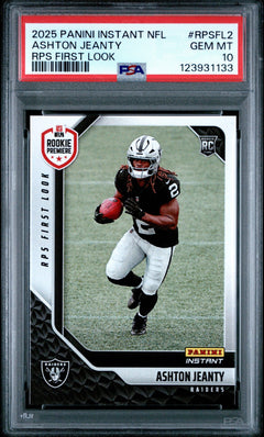 Graded 2025 Panini Ashton Jeanty #RPSFL2 RPS First Look RC Football Card PSA 10-1