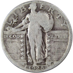 1928 Standing Liberty Quarter G Good 90% Silver 25c US Type Coin Collectible-1