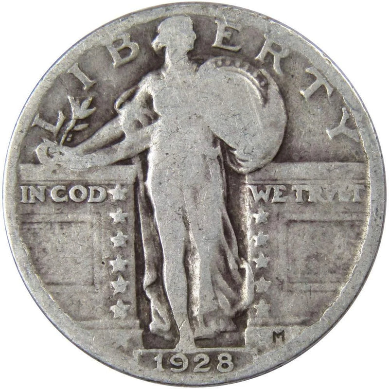 1928 Standing Liberty Quarter G Good 90% Silver 25c US Type Coin Collectible-1
