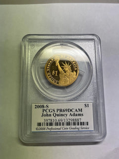 2008-S John Quincy Adams One Dollar PCGS- PR 69 D CAM.-7