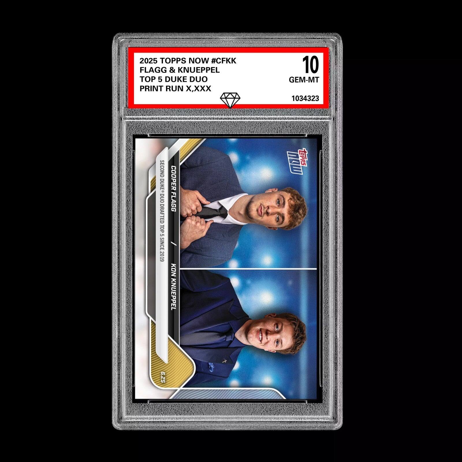Graded 10 Cooper Flagg Kon Knueppel Duke Top 5 Draft Topps Now RC-1