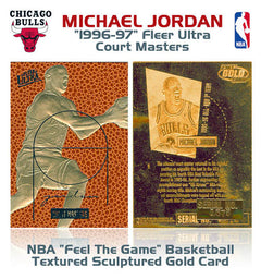 1996 MICHAEL JORDAN Fleer Court Masters * FEEL THE GAME * Ltd. NBA 23K GOLD Card-1