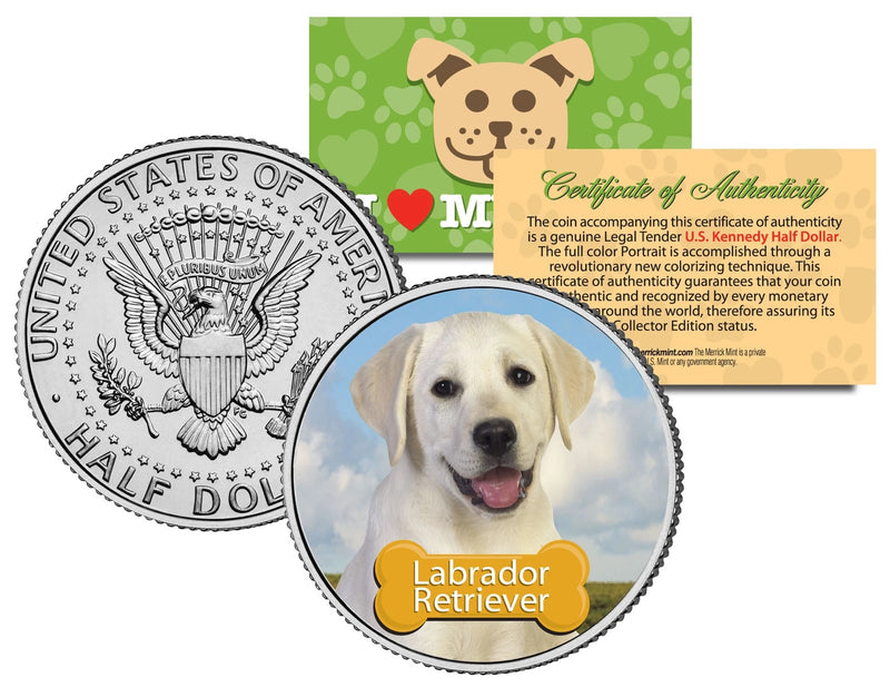 LABRADOR RETRIEVER *Dog* JFK Kennedy Half Dollar Colorized Coin -Limited Edition-1