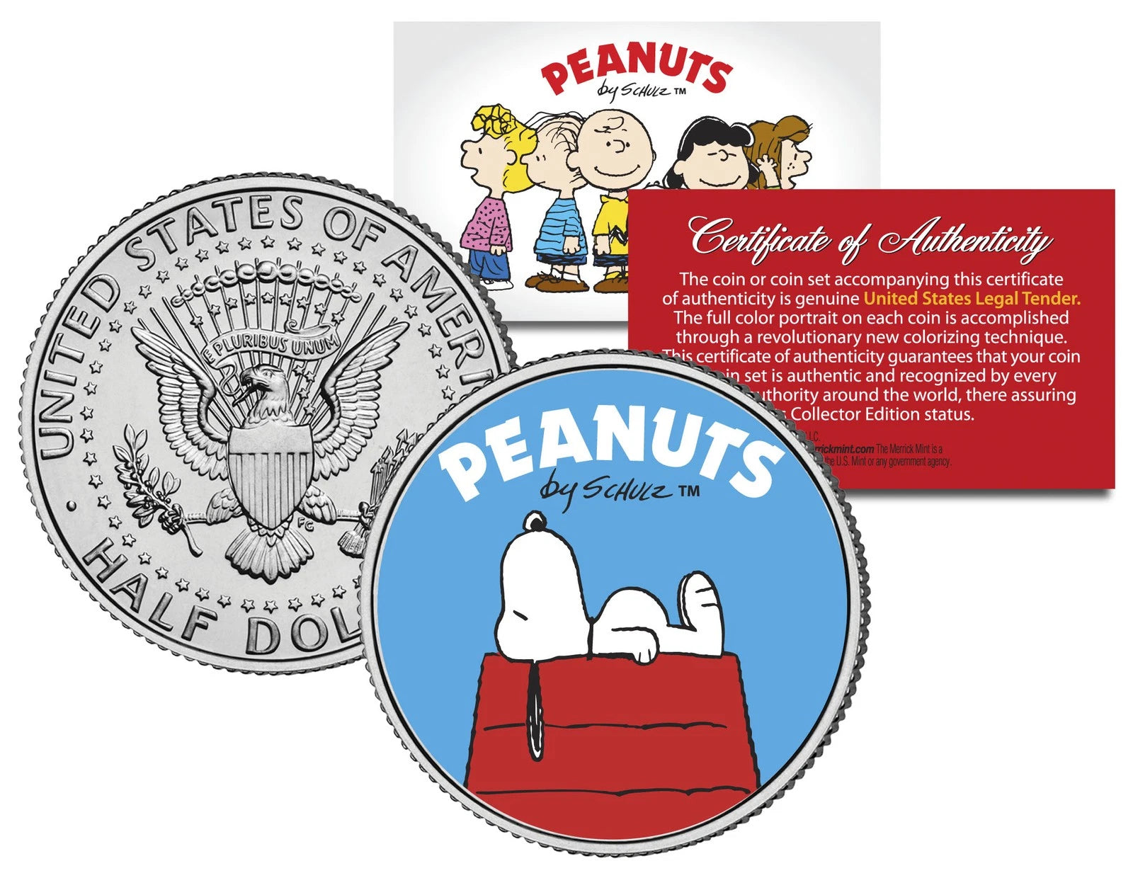 Peanuts "Snoopy DogHouse" JFK Kennedy Half Dollar U.S. Coin *Licensed*-1
