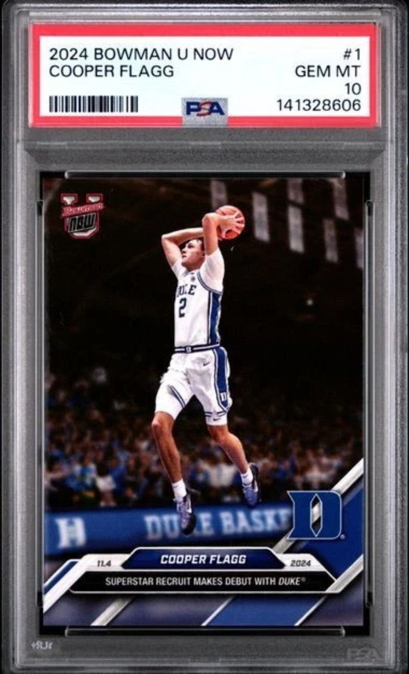 2024-25 Cooper Flagg Bowman U University Now #1 Rookie RC Duke PSA 10 GEM MINT-1