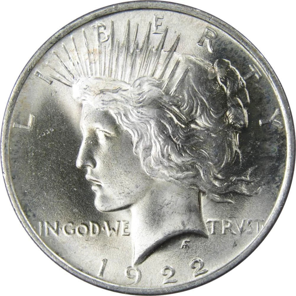 1922 Peace Dollar BU Uncirculated Mint State 90% Silver $1 US Coin Collectible-1