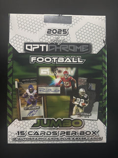 2025 Leaf Optichrome Football Factory Sealed Jumbo Box 12 Auto Autograph Per Box-1